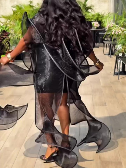 Abstract Pleated Dress