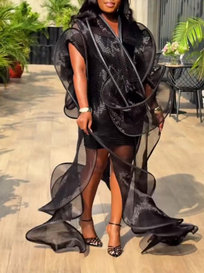 Abstract Pleated Dress