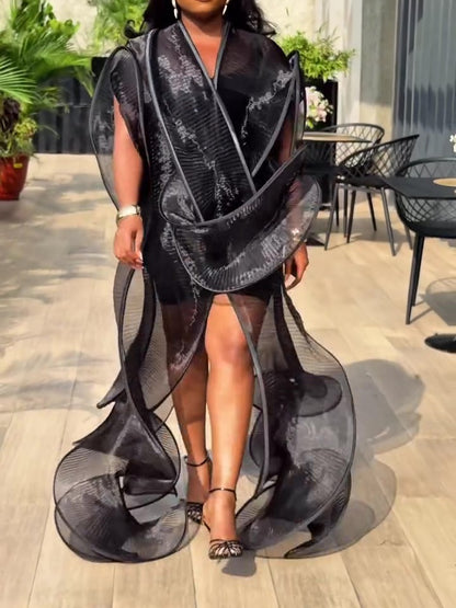 Abstract Pleated Dress