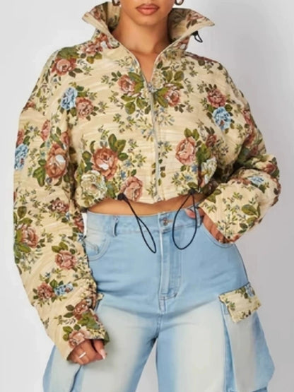 Stylish Floral Denim Cargo Pants Set