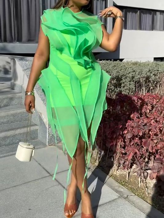 Fashion Round Neck Sleeveless Dress