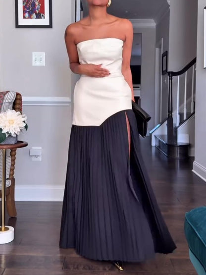 Sleeveless Top Pleated Skirt Set