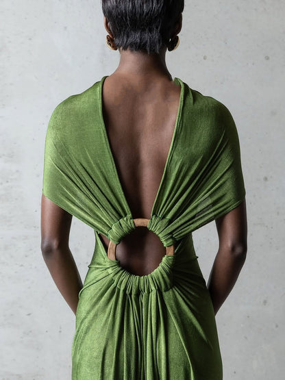 Elegant Backless Fringe Dress