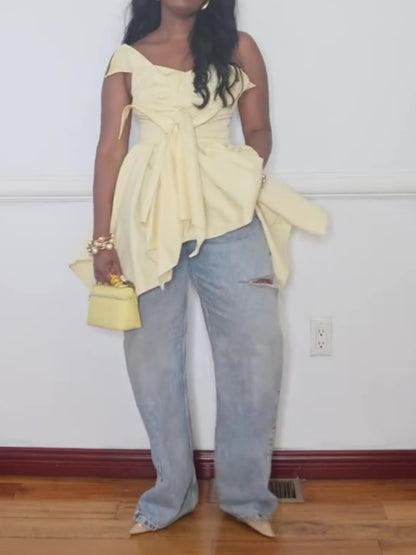 Stylish Strapless Irregular Top