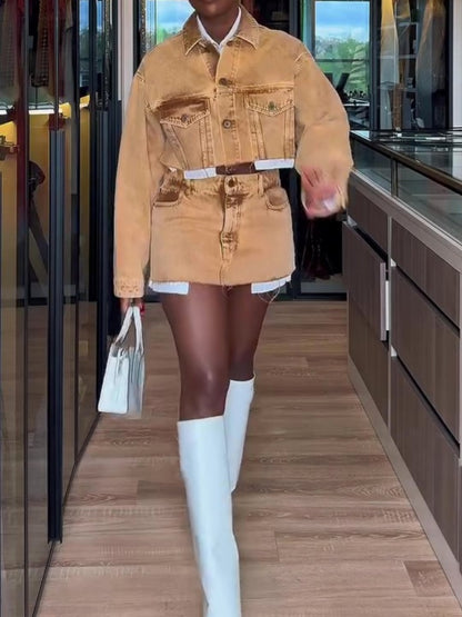 Fashion Denim Jacket Set