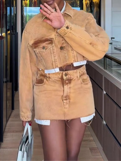 Fashion Denim Jacket Set