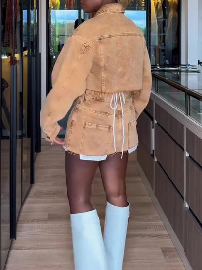 Fashion Denim Jacket Set