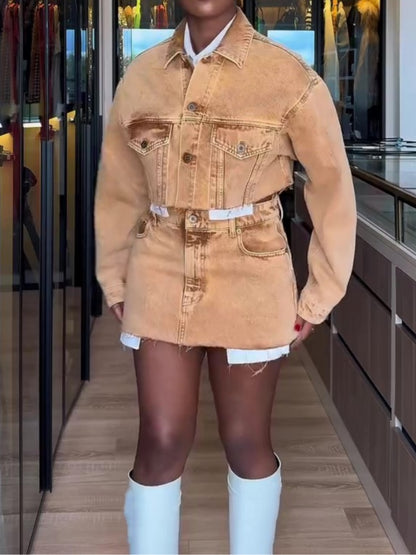 Fashion Denim Jacket Set