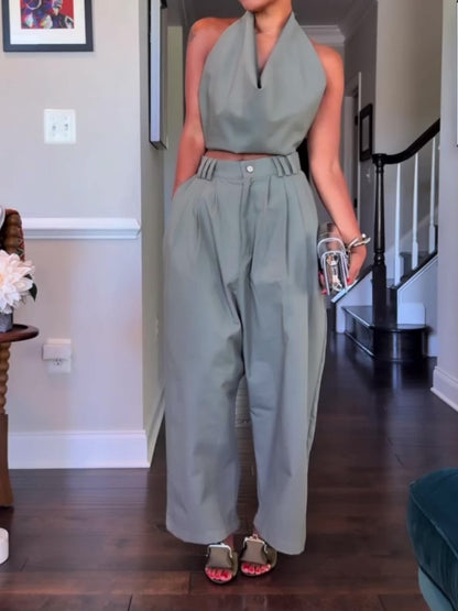 Fashionable Backless Set