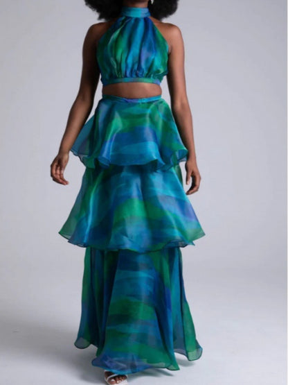 Round Neck Sleeveless Waistless Puffy Cake Dress