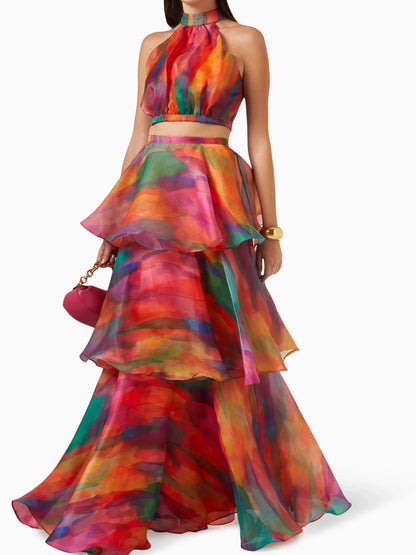 Round Neck Sleeveless Waistless Puffy Cake Dress