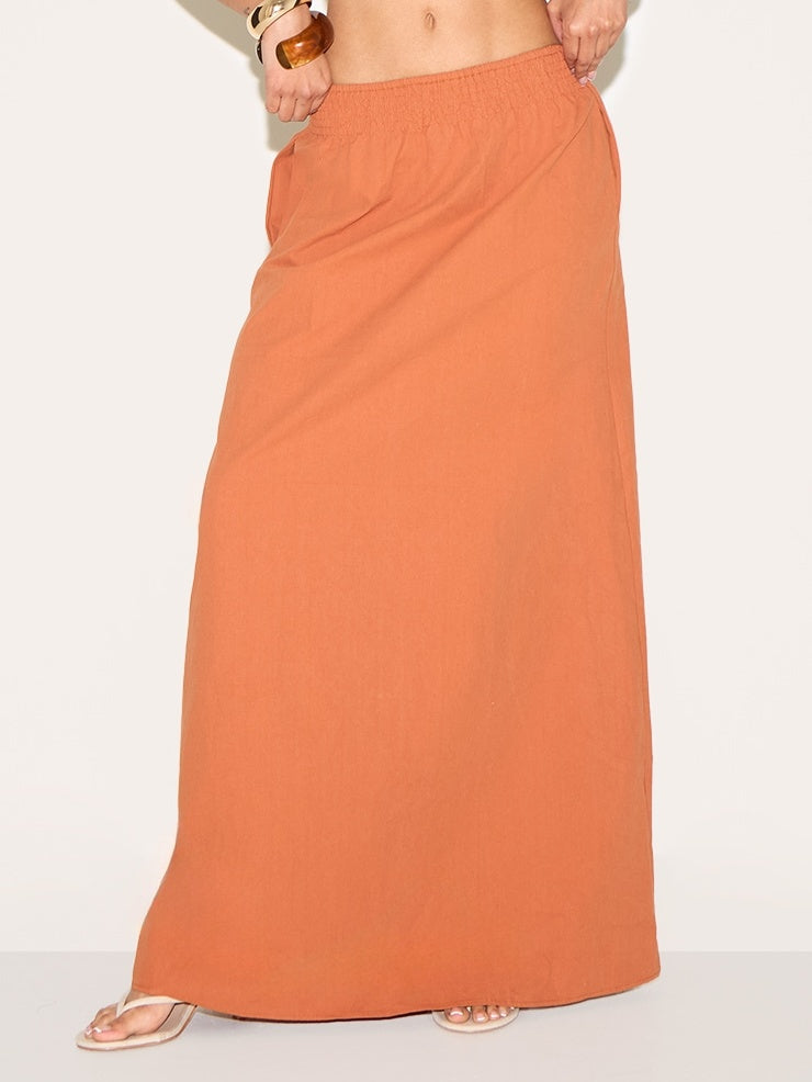 Crop Top Low Rise Maxi Skirt Two Piece Set