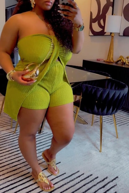 Strapless Top Shorts Set