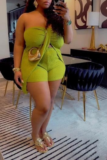 Strapless Top Shorts Set