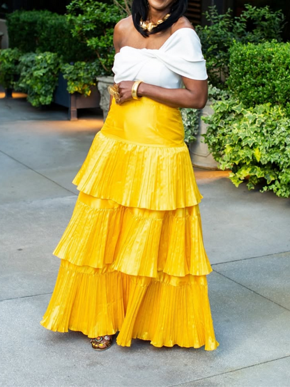 One-Shoulder Tiered Maxi Dress