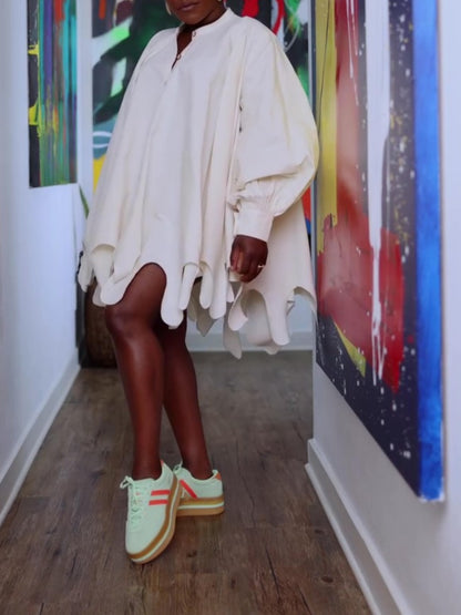 Irregular Hem Shirt Dress