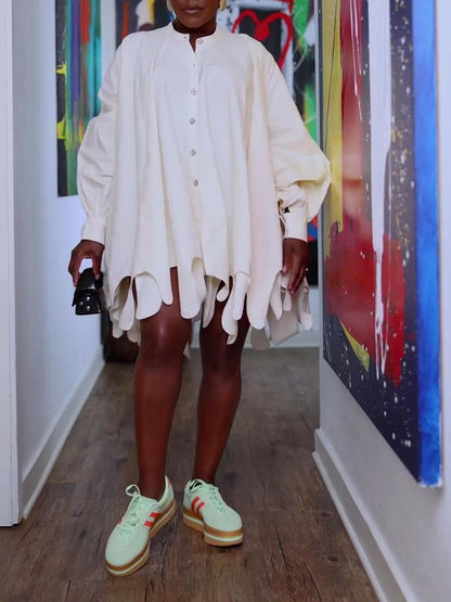 Irregular Hem Shirt Dress