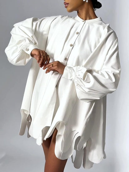 Irregular Hem Shirt Dress