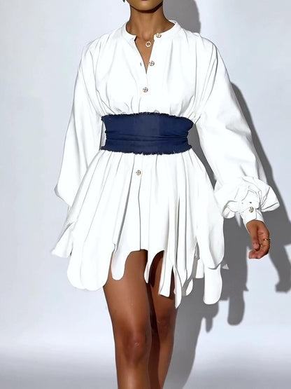 Irregular Hem Shirt Dress