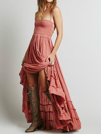 Summer Boho Sexy Backless Maxi Dress
