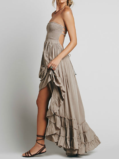 Summer Boho Sexy Backless Maxi Dress