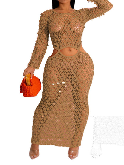 Knitted Hollow Sequin Beach Dress