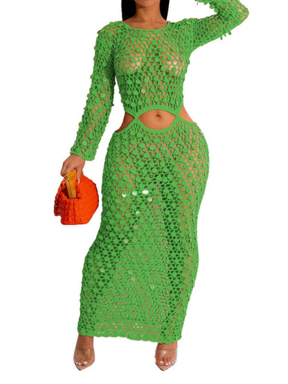 Knitted Hollow Sequin Beach Dress