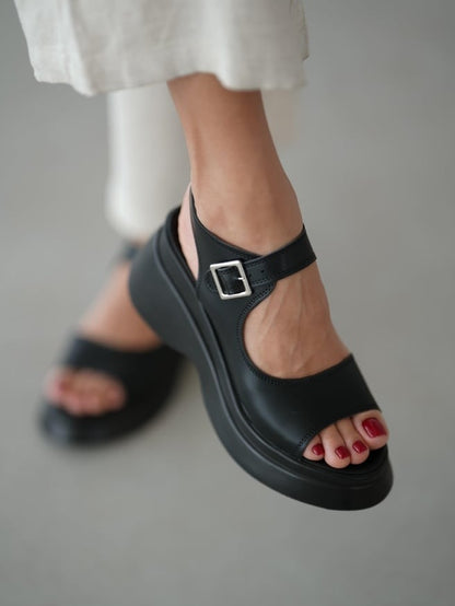 Chunky Heel Side Buckle Summer Sandals