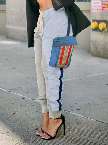 Large Pocket Drawstring Lace-Up Cargo Pants