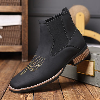 Men's Embroidered Chelsea Boots Martin Boots