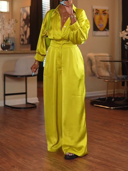 Long Sleeve Shirt Jumpsuit