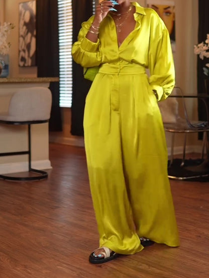 Long Sleeve Shirt Jumpsuit