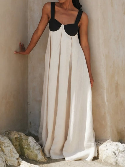 Backless Lace-Up Maxi Dress