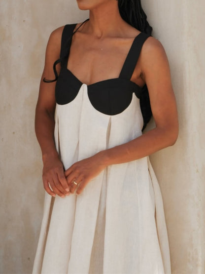 Backless Lace-Up Maxi Dress