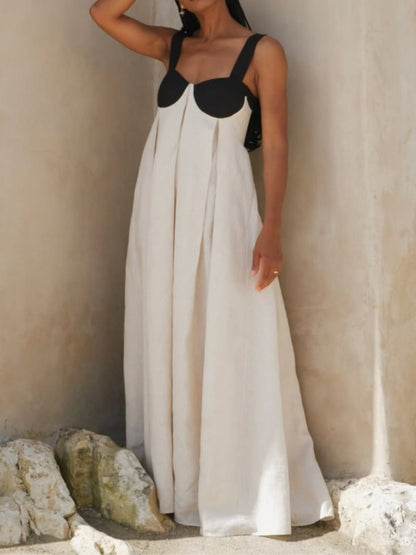 Backless Lace-Up Maxi Dress