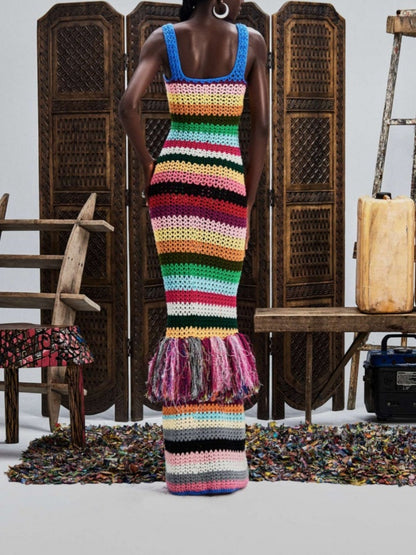 Colorful Knitted Maxi Dress