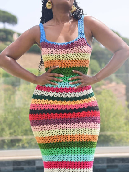 Colorful Knitted Maxi Dress