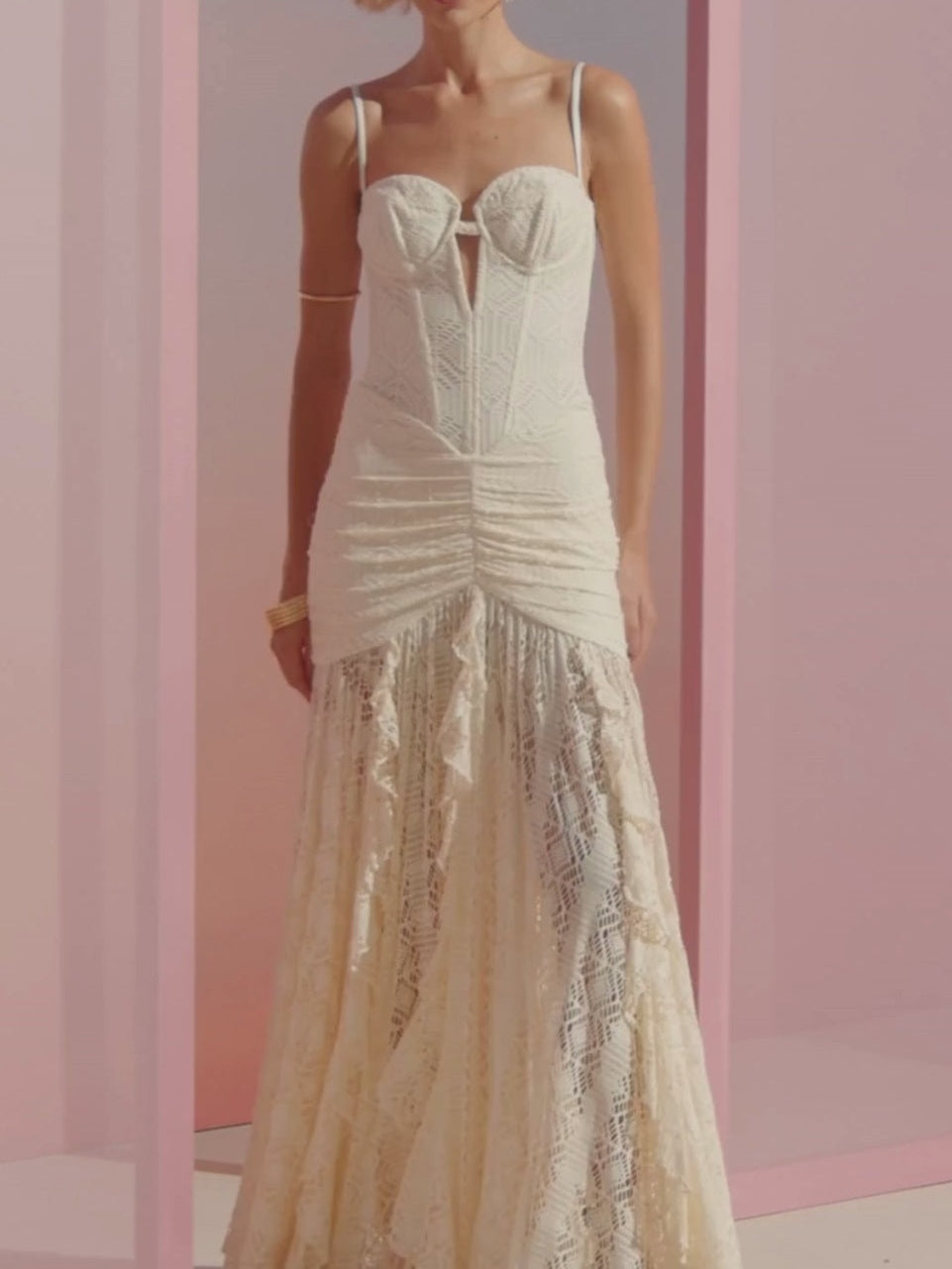 Lace Fringe Maxi Dress