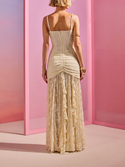 Lace Fringe Maxi Dress