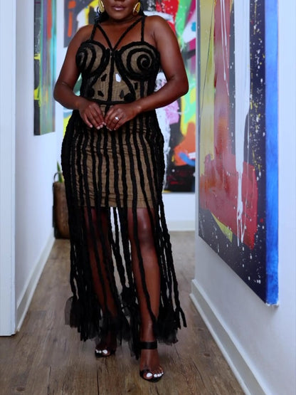 Stunning Mesh Fringe Dress