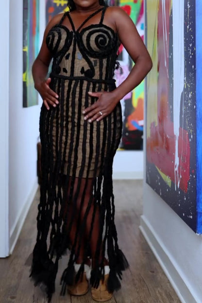 Stunning Mesh Fringe Dress