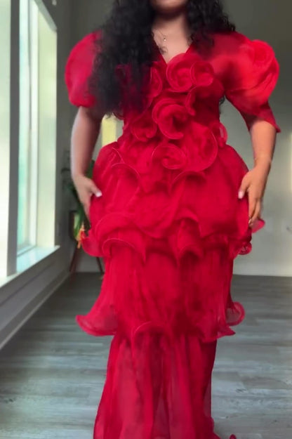 Flower Pleated Dress