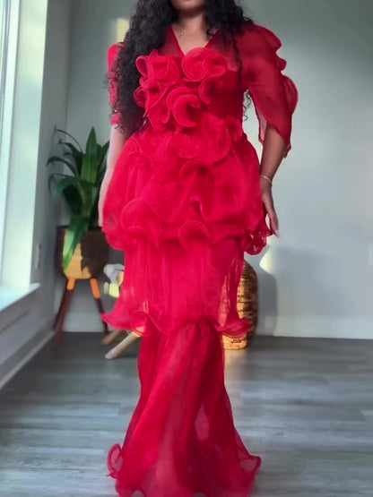 Flower Pleated Dress