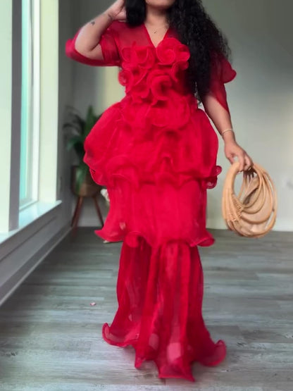 Flower Pleated Dress