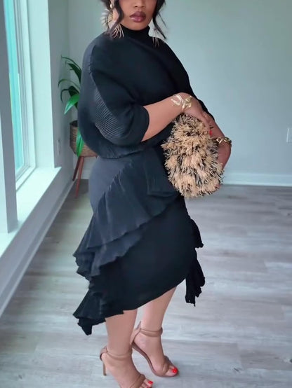 Irregular Ruffle Dress