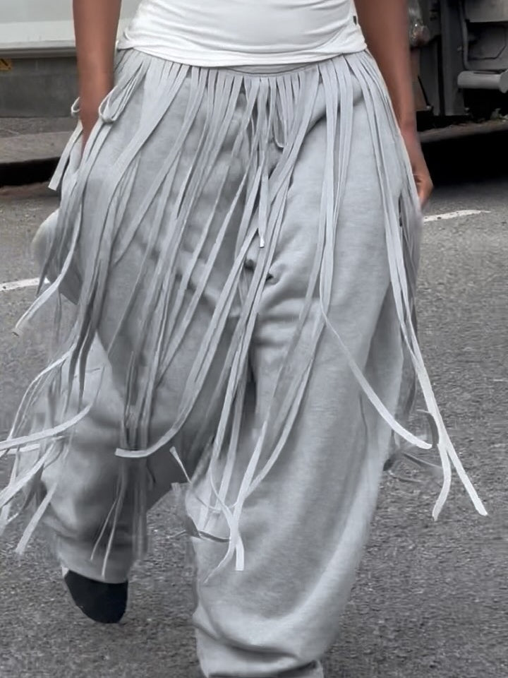 Fringed Wrap Jogging Pants