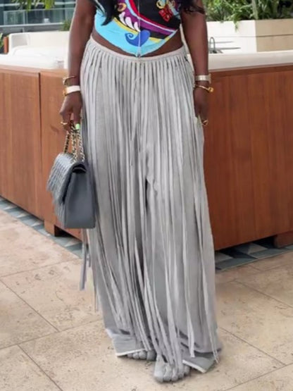 Fringed Wrap Jogging Pants