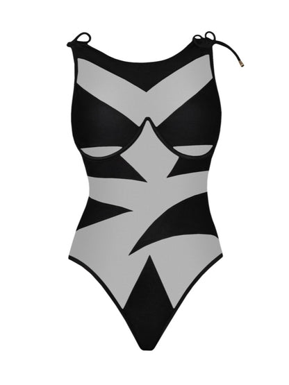 Fashion Mesh One-piece Swimsuit