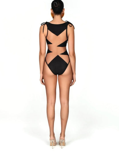 Fashion Mesh One-piece Swimsuit