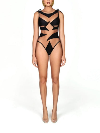 Fashion Mesh One-piece Swimsuit
